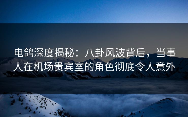 电鸽深度揭秘：八卦风波背后，当事人在机场贵宾室的角色彻底令人意外
